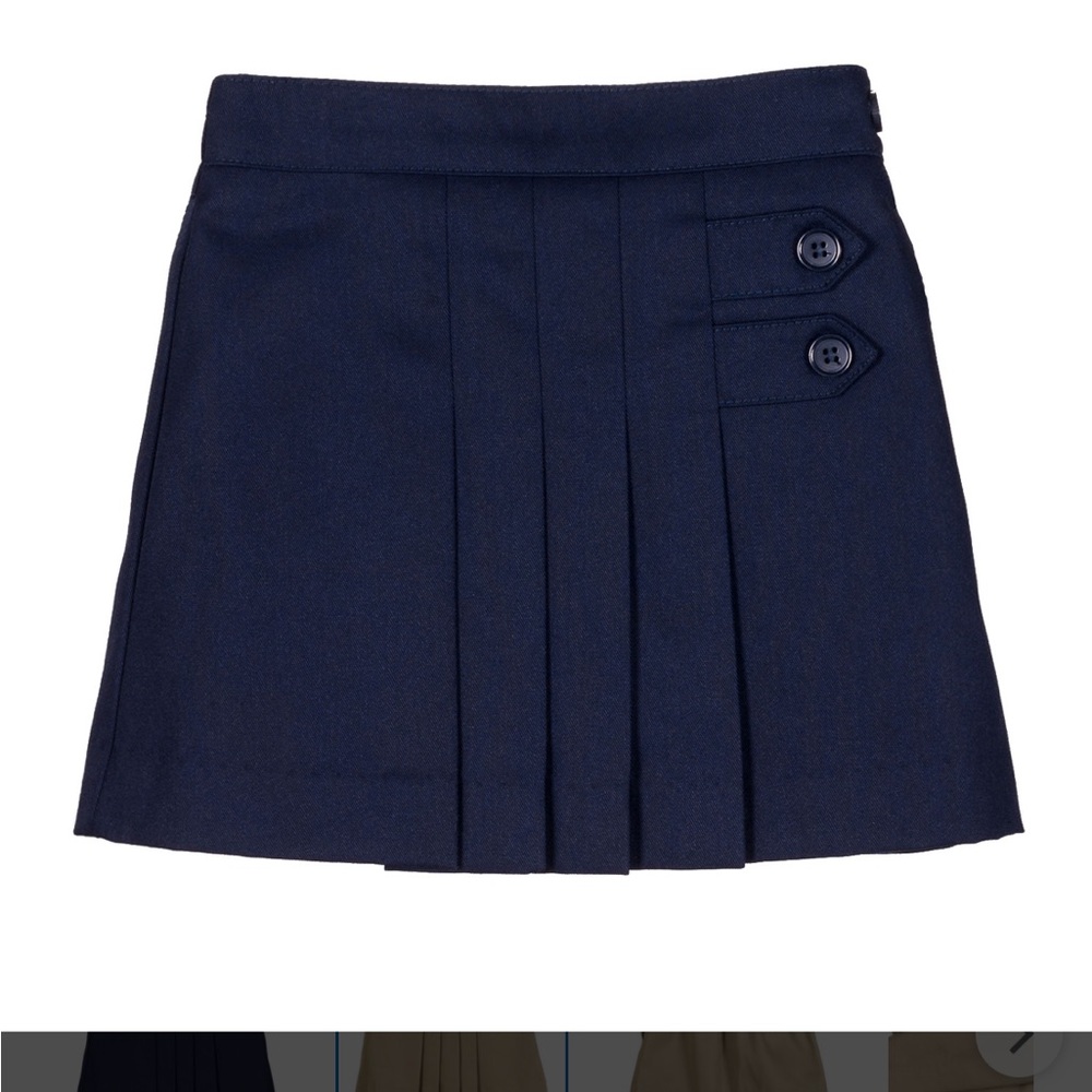 T Planet Uniforms - Navy Pleated A-Line Skort with Button Detail - Girl’ Size 8